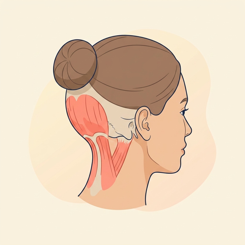 Anatomie-Illustration: Hinterhaupt hervorgehoben