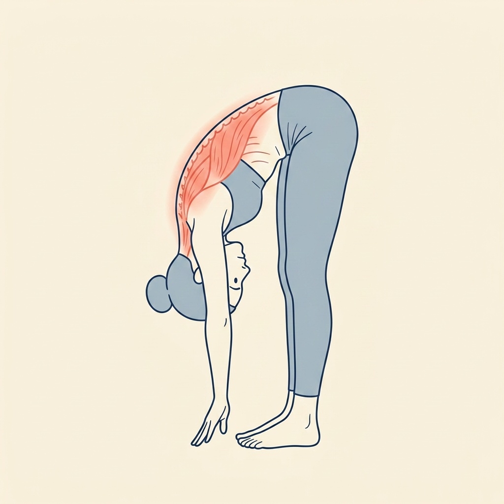 Anatomie-Illustration: Vorbeuge des Oberkörpers
